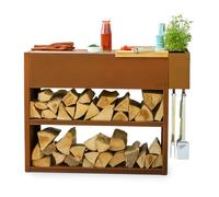 Barbecook Cucina da esterno Nestor Buddy Tavolo da lavoro per barbecue in acciaio corten 133x55x90cm