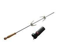 barbecook, Girarrosto per Barbecue, girarrosto Elettrico, 2 forchettoni per girarrosto in Acciaio con Manico di Legno, 85 cm