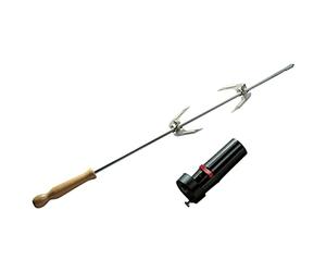 Barbecook, Girarrosto per Barbecue, girarrosto Elettrico, 2 forchettoni per girarrosto in Acciaio con Manico di Legno, 85 cm