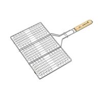 Barbecook Hamburger Grill Cromo e Manico in Legno, attrezzo per Barbecue, 35x23cm