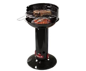 Barbecook Loewy 40 Barbecue a carbone con protezione antivento, barbecue rotondo con QuickStart e QuickStop, regolabile in 3 posizioni, nero, griglia di Ø 40 cm