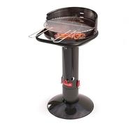 Barbecook Loewy 50 Barbecue a carbone con protezione antivento, barbecue rotondo con QuickStart e QuickStop, regolabile in 3 posizioni, nero, griglia di Ø 47,5 cm