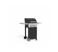 Barbecook Spring 2002, Barbecue A Gas Urban, Bbq a Gas, Griglia Barbecue con Vasca e 2 Tavolini Pieghevoli con 3 Ganci per Accessori, Barbecue con 3 Superfici della griglia, Nero