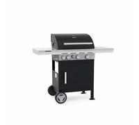 Barbecook Spring 3212 barbecue a gas con tavolino fisso, 3 bruciatori e bruciatori laterali, griglie in ghisa smaltata, 133 x 57 x 115 cm