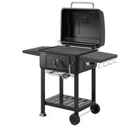 Barbecue a Carbone 112x65x115 cm Griglia Smoker con Ruote in Metallo e Acciaio