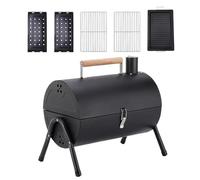 Barbecue a carbone a forma di barile | Smoker Grill per giardino | Barbecue compatto con coperchio per casa, picnic, giardino, balcone e campeggio