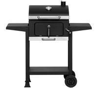 Barbecue a Carbone BBQ da Giardino con Manopola Grill a Doppio Ripiano e Ruote