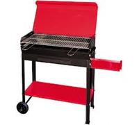 Barbecue a carbone Vanessa in ferro verniciato con ruote 40x60x90 cm con griglia