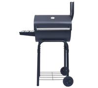 Barbecue A Carbone Con Affumicatore E Ripiano Basso Nero