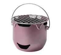 Barbecue A Carbone da Tavolo, Barbecue A Carbone Compatto In Acciaio Inox con Griglia di Cottura e Maniglia Rimovibile, Per Campeggio All'aperto