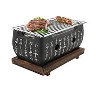 Barbecue a carbone giapponese barbecue da tavolo portatile con piastra di base, posacenere, piastra di carbone, rete per barbecue, piano cottura in alluminio per interni ed esterni