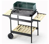 Barbecue a Carbone Griglia 58x38 cm Ompagrill 70501 Ripiani in Legno e