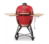 BARBECUE A CARBONE KAMADO BONO "GRANDE 23" IN CERAMICA ROSSO CON ROTELLE 76X6...