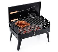 Barbecue a carbone pieghevole e portatile con custodia e accessori 43x26x29 cm