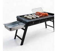 Barbecue a carbone portatile Don Feliz | Pieghevole e leggero | Barbecue da tavolo compatto | Barbecue per giardino, campeggio, picnic, spiaggia e attività all'aperto Barbacoa Larga Portátil de Carbon