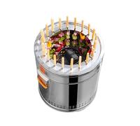 Barbecue A Carbone Senza Fumo Griglia Per Barbecue BBQ A Forma Di Botte Surround In Acciaio Inossidabile Con Manico Antiscottatura Distribuzione Del Calore Uniforme A 360 ° Per Uso Interno Ed Esterno