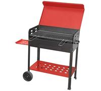 Barbecue A Carbone 'Vanessa' In Ferro Verniciato. Con Ripiano Laterale, Mensola Inferiore E Ruote. Griglia In Acciaio Con Manici Frontali E Coperchio.