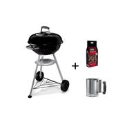 WEBER® - COMPACT BBQ A CARBONE 47 CM. + BRICCHETTI 2 KG. + CIMINIERA 17786
