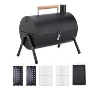 Barbecue a carbonella a forma di barile, barbecue da picnic, barbecue multifunzione per balcone, terrazza, giardino