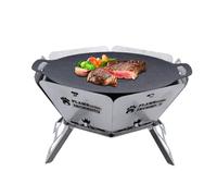 Barbecue a carbonella a legna, griglia esagonale per barbecue con zaino in spalla, barbecue per resistente, fornello a legna per cucina all'aperto, falò, patio, giardino