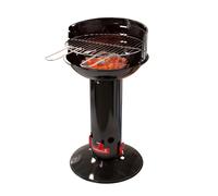 Barbecook Loewy 40 Barbecue a carbone con protezione antivento, barbecue rotondo con QuickStart e QuickStop, regolabile in 3 posizioni, nero, griglia di Ø 40 cm