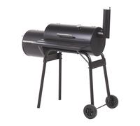 Barbecue a carbonella con coperchio rotelle e affumicatore termometro nero Katla