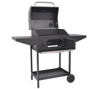 vidaXL Holzkohlegrill Smoker mit Ablage Schwarz