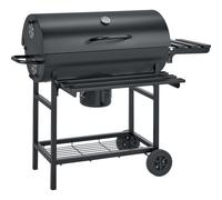 Barbecue a carbonella con tavolo pieghevole nero 70,5x35 cm Nero