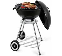 Barbecue a carbonella da giardino con coperchio Grande posacenere Ruote Ripiano