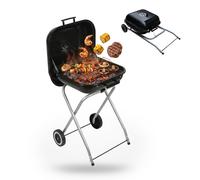Barbecue a carbonella su piedistallo, da esterno, da parco, mobile e pieghevole