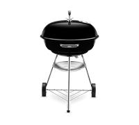 BARBECUE A CARBONELLA WEBER 1321004 Compact Kettle a Carbone Diametro 57 cm, Carbone, Griglia da 57 cm, Griglia di cottura in acciaio cromato - Griglia focolare in acciaio, Copertura, Nero