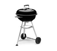 BARBECUE A CARBONELLA WEBER COMPACT KETTLE, Carbone, Griglia da 47 x cm, Acciaio cromato, Copertura, NERO