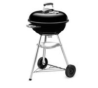 Barbecue a Carbonella WEBER Portatile BBQ Carbone Ovale Tondo con Coperchio Nero