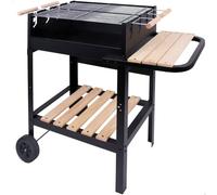 Barbecue a Carboni con Ruote Aktive Metallo smaltato 100,5 x 88,5 x 40 cm Ner