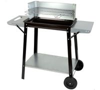 Barbecue a Carboni con Ruote Aktive Metallo smaltato 90 x 85 x 32 cm Nero