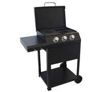Barbecue a Gas 96x58x100 cm 3 Fuochi in Acciaio Miramar Nero