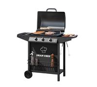 Barbecue A Gas A 3 Fuochi Thomas In Acciaio Nero Con Ruote