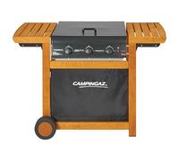 Campingaz Barbecue a Gas BBQ da Giardino in legno con Ruote Potenza 14 kW Bruciatori in Ghisa - 3000005744 - Adelaïde 3 Woody Dual Gas