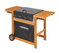Campingaz Barbecue a Gas BBQ da Giardino in legno con Ruote Potenza 14 kW Bruciatori in Ghisa - 3000005744 - Adelaïde 3 Woody Dual Gas