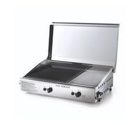 BARBECUE A GAS OMPAGRILL CON PLANCHA DOPPIA E COPERCHIO 2 BRUCIATORI 71,5X44X...