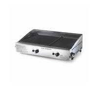 BARBECUE A GAS OMPAGRILL CON PLANCHA DOPPIA RIGATA 2 BRUCIATORI 70,5X44X21,5 CM