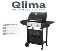 BARBECUE A GAS PORTATILE QLIMA OKG 102 2 FUOCHI ACCENSIONE SPARK E TERMOMETRO