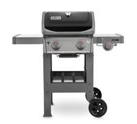 WEBER Barbecue Gas Griglia in Ghisa BBQ da Giardino Potenza 7.77 kW con Fornello Laterale Coperchio e Ruote - 44012129 - Spirit II E-220 GBS