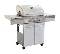 Barbecue a Gas Texas 3 Fuochi + 1 in Acciaio cm 133,5x52x114,5 h Grigio