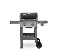 WEBER Barbecue Gas Griglia in Ghisa BBQ da Giardino Potenza 7.77 kW con Fornello Laterale Coperchio e Ruote - 44012129 - Spirit II E-220 GBS