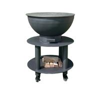 Barbecue a Legna e a Carbone Ø75xH86 cm in Acciaio Corten con Accessori Stromboli Antracite