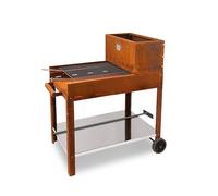 Barbecue A Legna In Corten 60x53 Cm Design Moderno Super Flipper Clementi