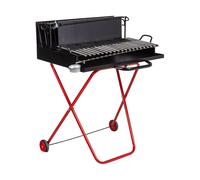 BARBECUE A LEGNA IN FERRO CON GRIGLIA ACCIAIO INOX RICHIUDIBILE 72X55X94h cm