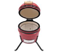 Barbecue Affumicatore 2 In 1 Kamado In Ceramica 56 Cm Rosso