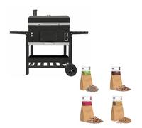 Barbecue Affumicatore XXL a Carbone con Legna da Affumicatura e Copertura